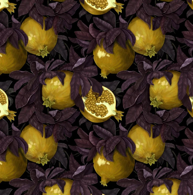 Pomegranate Foliage Yellow Disposable Chargers - 24 Pack