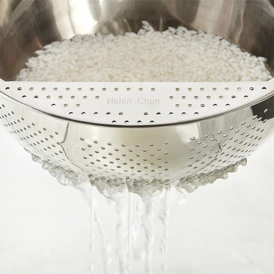 Stainless Steel Rice Washing Strainer Bowl