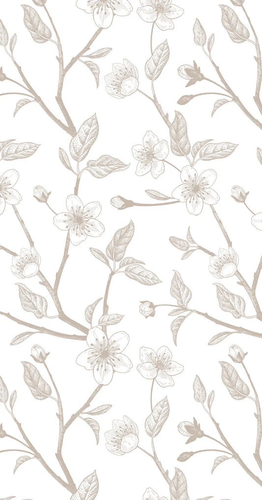 Taupe Cherry Blossom Floral Dinner/ Guest Napkins 16 Ct
