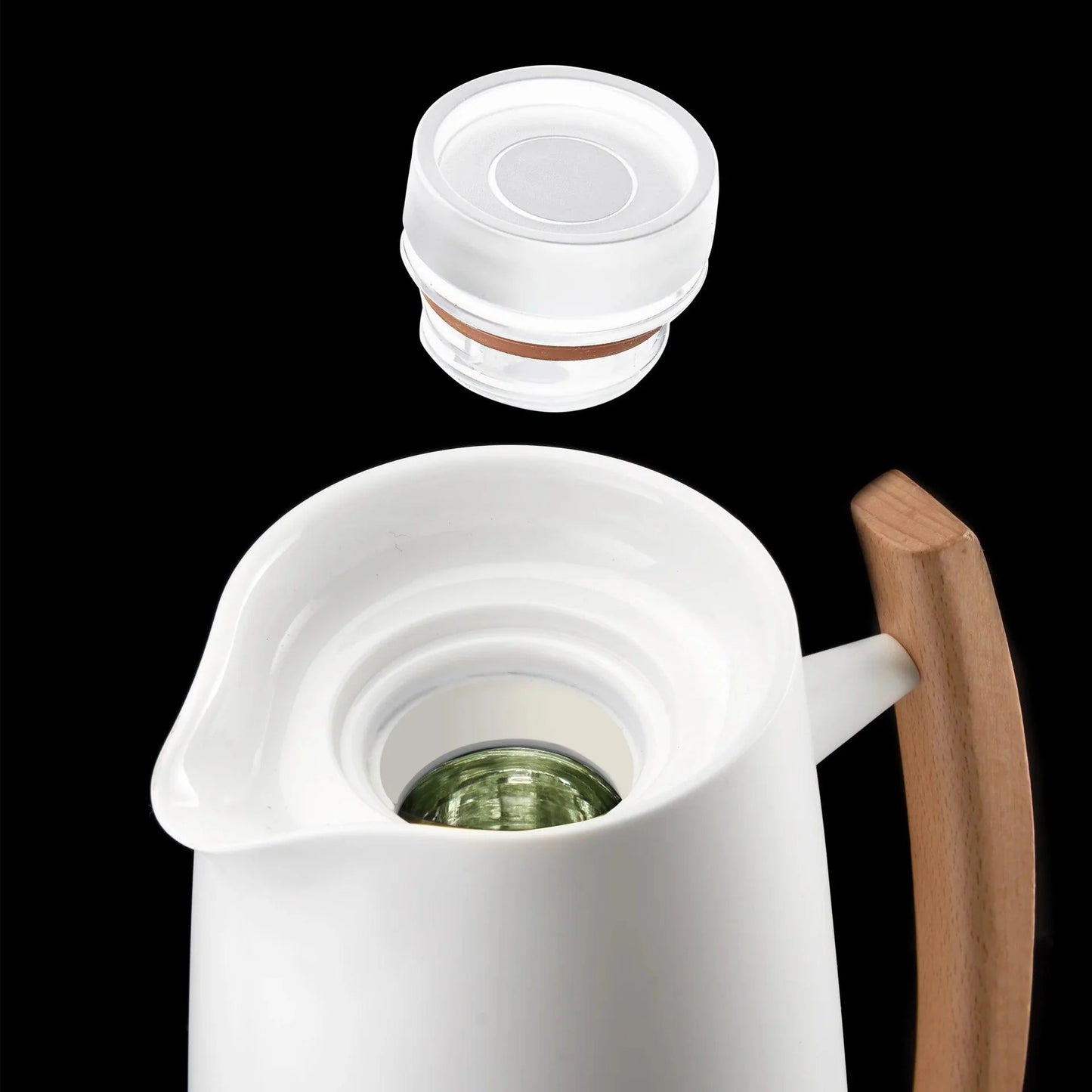 1 Liter Vacuum Flask Thermal Insulated Pitcher Coffee Carafe - White