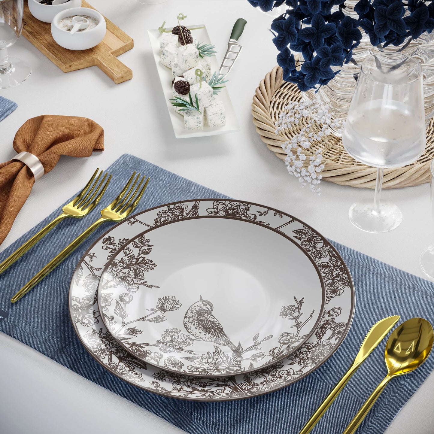 10 In. Trendables Rustik Design Plastic Dinner Plates - 10 ct.