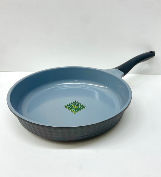 11" Inch Ceramic Non-Stick Fry Pan Diamond Cut - Black