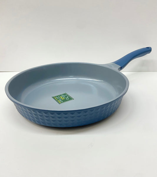 11" Inch Ceramic Non-Stick Fry Pan Diamond Cut - Blue