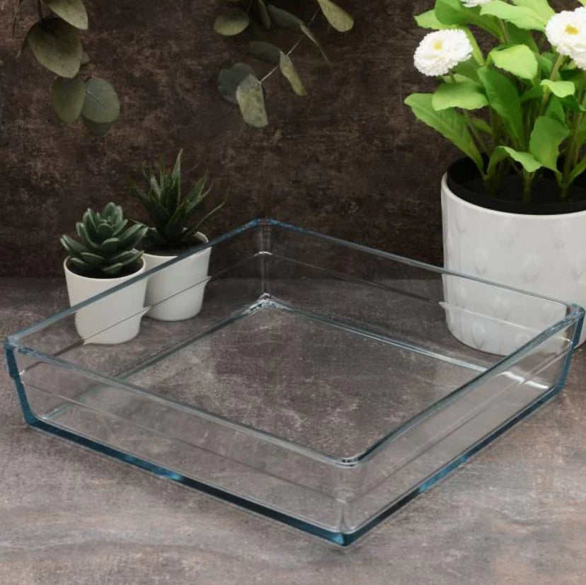 Large Square 81 oz Roasting Dish -Oven to Table Borosilicate Glass