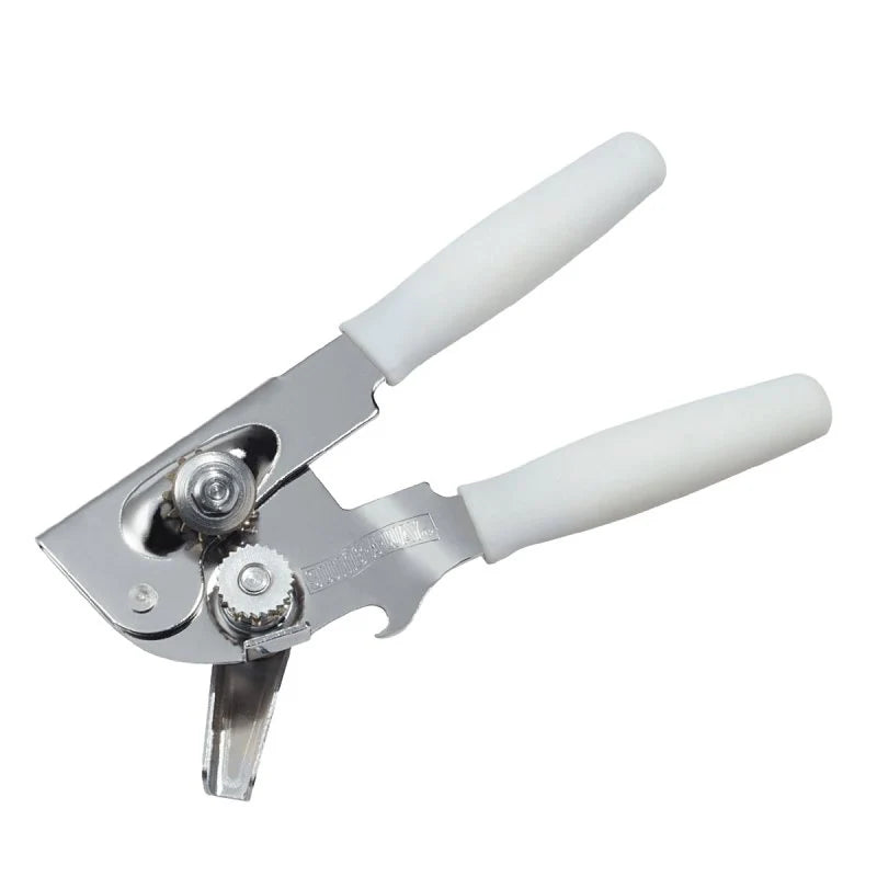Classic Swing-A-Way Heavy Duty Can Opener -Stainless Steel - White Handles