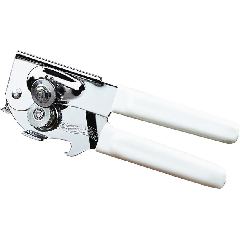 Classic Swing-A-Way Heavy Duty Can Opener -Stainless Steel - White Handles