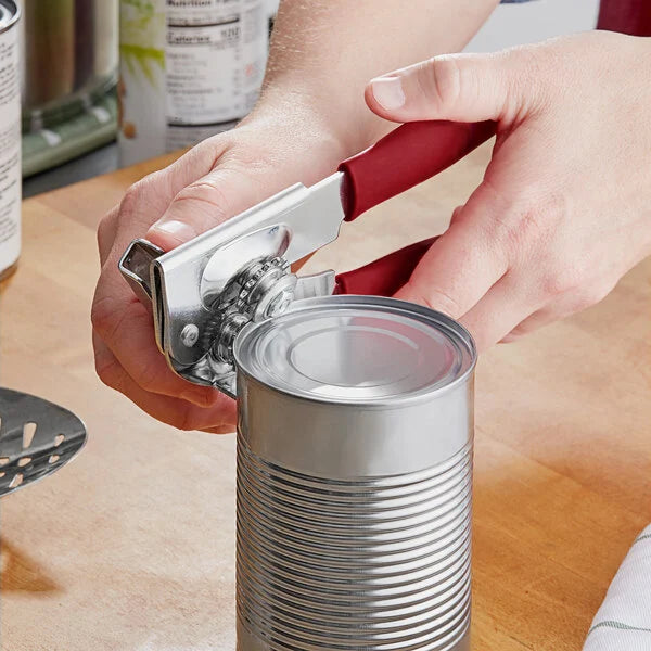 Classic Swing-A-Way Heavy Duty Can Opener -Stainless Steel - Red Handles