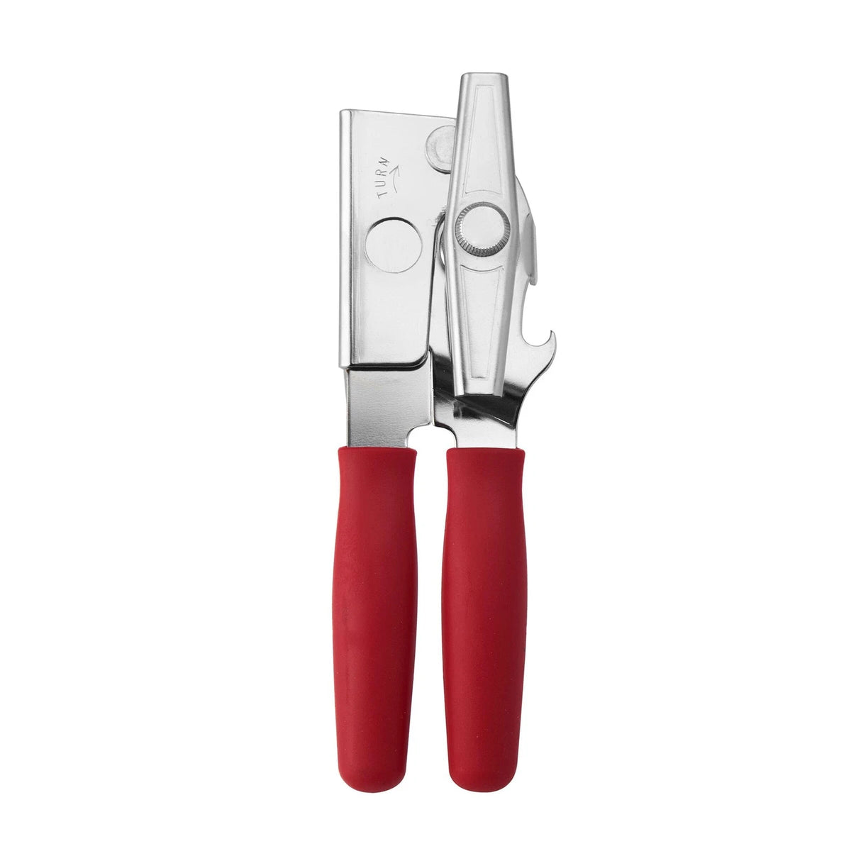 Classic Swing-A-Way Heavy Duty Can Opener -Stainless Steel - Red Handles