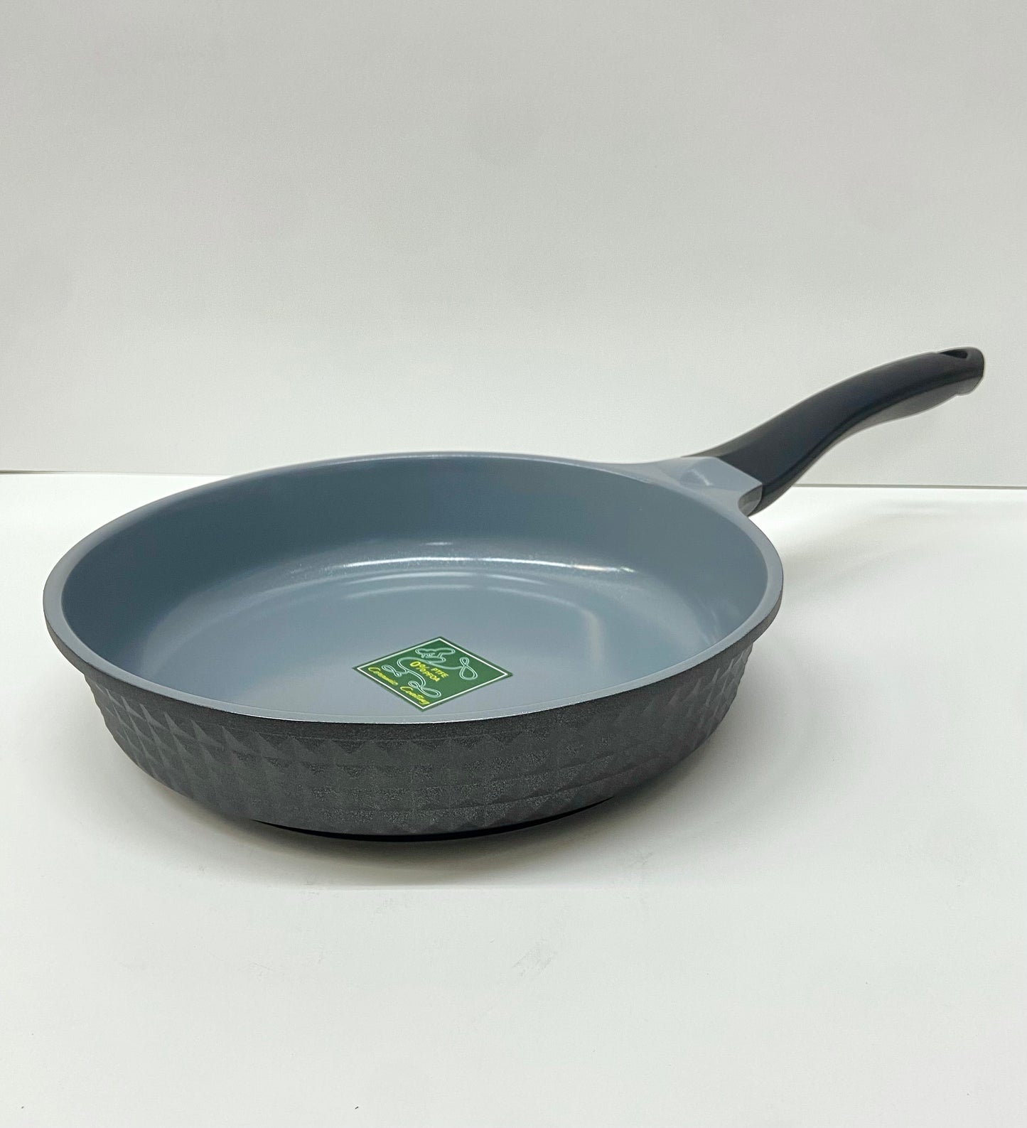10" Inch Ceramic Non-Stick Fry Pan Diamond Cut - Black