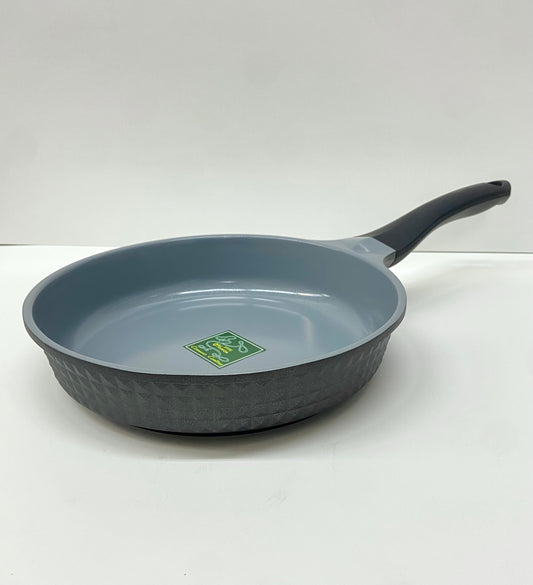 10" Inch Ceramic Non-Stick Fry Pan Diamond Cut - Black