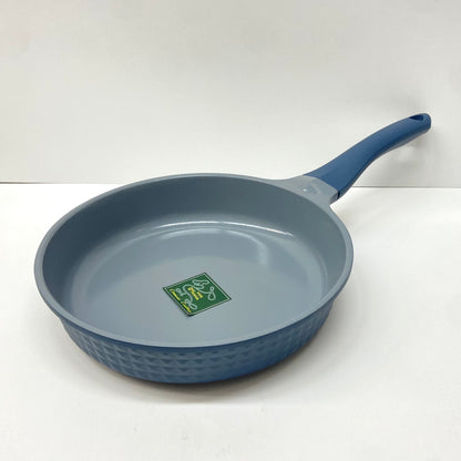 10" Inch Ceramic Non-Stick Fry Pan Diamond Cut - Blue