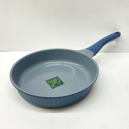 10" Inch Ceramic Non-Stick Fry Pan Diamond Cut - Blue
