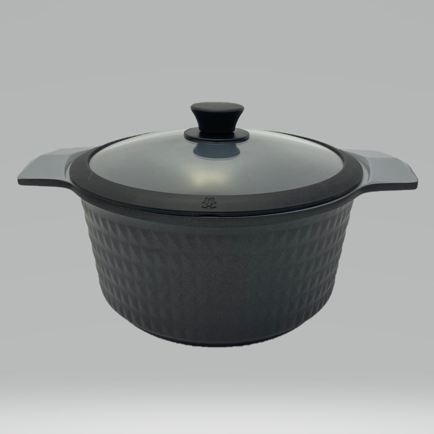 5 Quart Ceramic Non-Stick Diamond Cut Stock Pot - Black