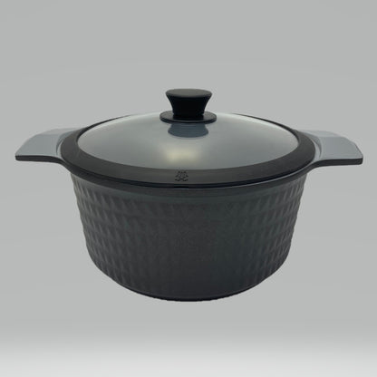 5 Quart Ceramic Non-Stick Diamond Cut Stock Pot - Black