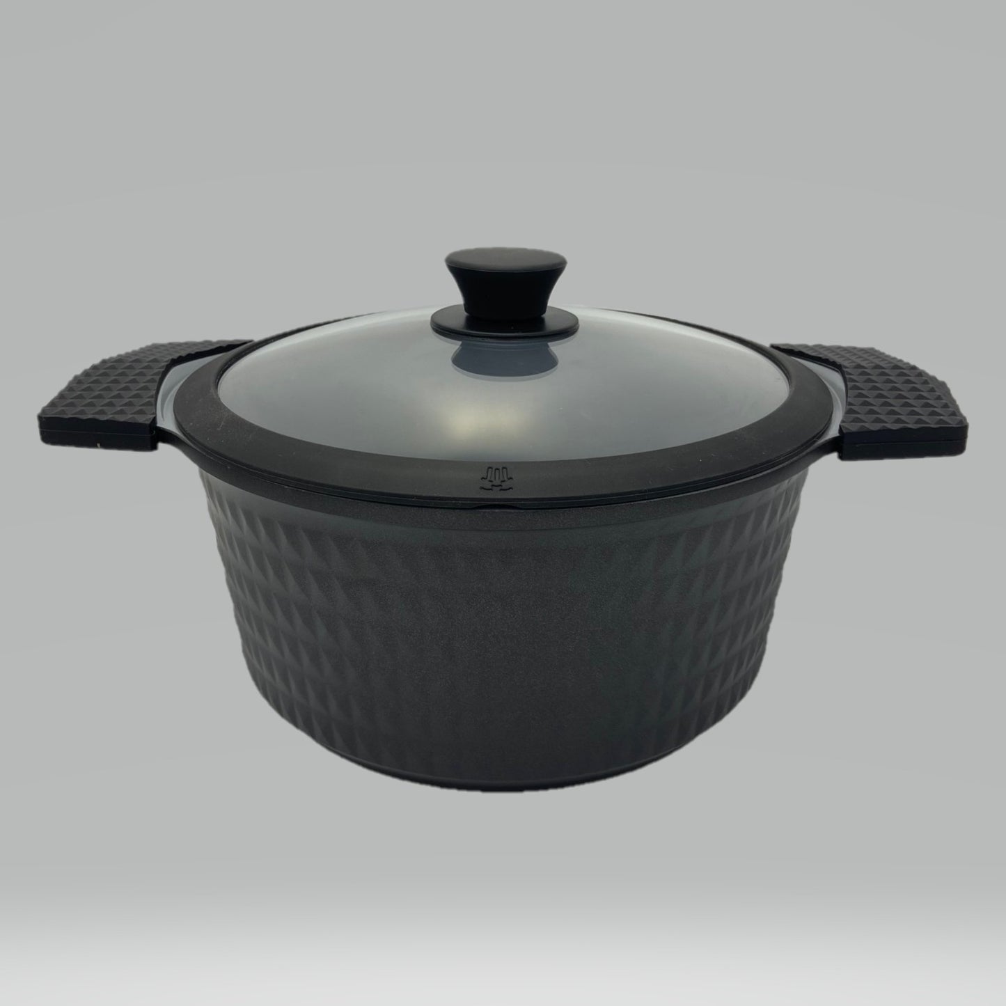 5 Quart Ceramic Non-Stick Diamond Cut Stock Pot - Black