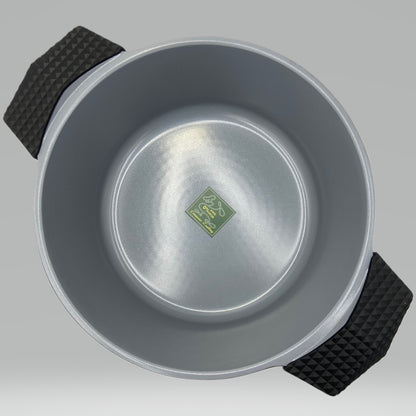 7 Quart Ceramic Non-Stick Diamond Cut Stock Pot - Black