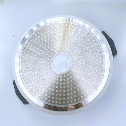 7 Quart Ceramic Non-Stick Diamond Cut Stock Pot with Lid - White
