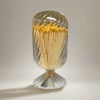 Ribbed Glass Bulb Matches with Gold Tips