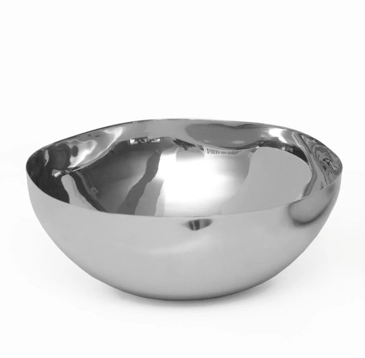 Silver Organic Serving Bowl -Stainless Steel, 10 inch