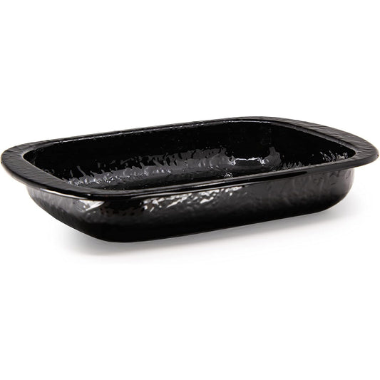 Enamelware Rectangular Baking Pan/ Roasting Dish 12" x 9"- Solid Black