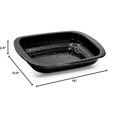 Enamelware Rectangular Baking Pan/ Roasting Dish 12" x 9"- Solid Black