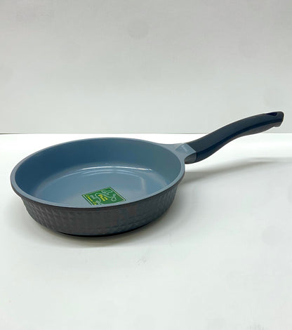 8" Inch Ceramic Non-Stick Fry Pan Diamond Cut - Blue