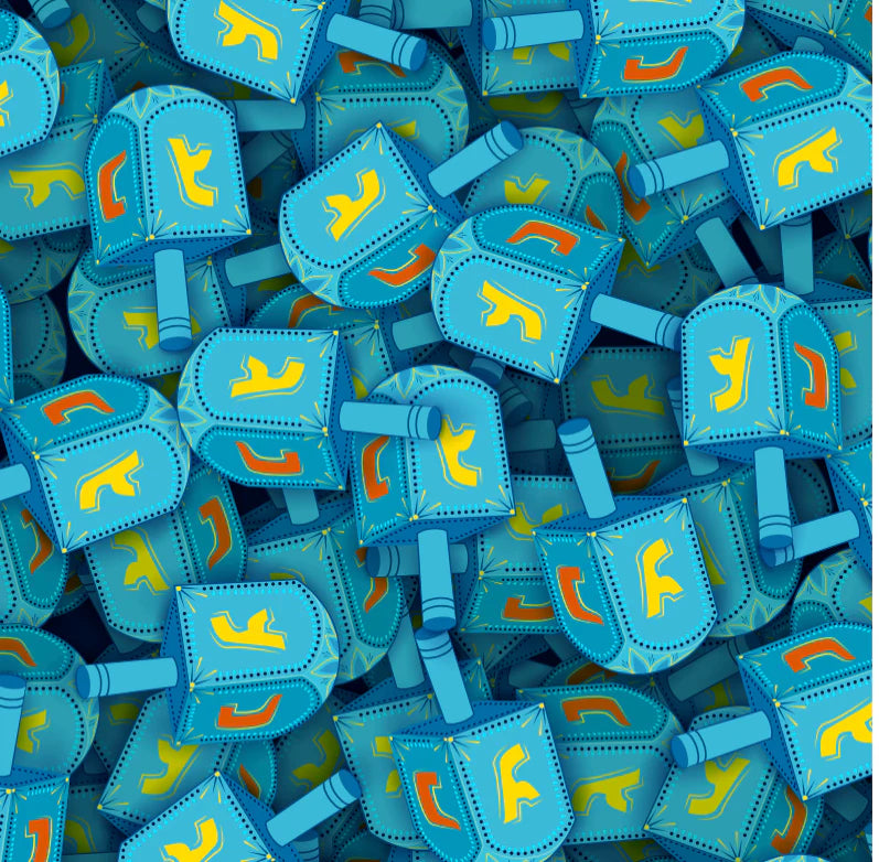 Dreidel Square Disposable Chargers - 24 Pack