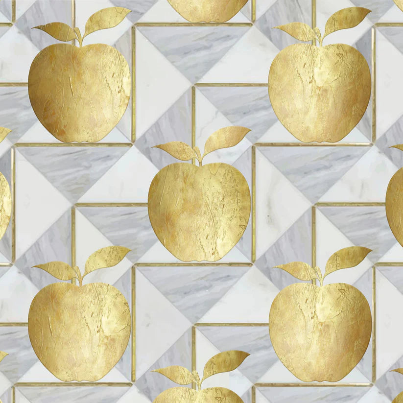 Golden Apple Square Disposable Chargers - 24 Pack