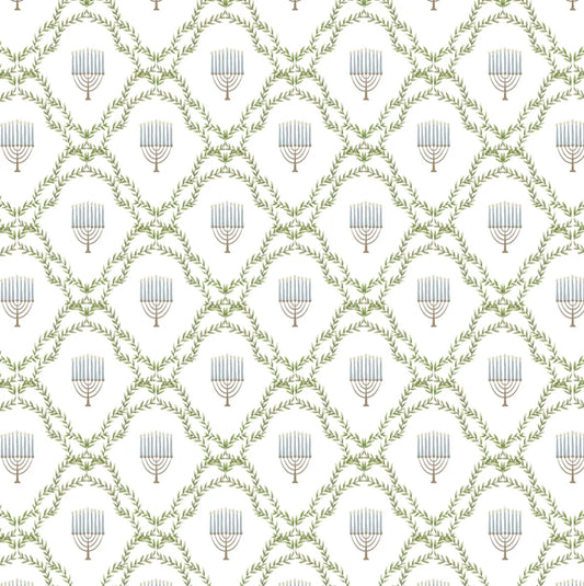 Menorah Lattice Square Disposable Chargers - 24 Pack