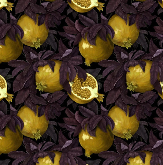 Pomegranate Foliage Yellow Disposable Chargers - 24 Pack