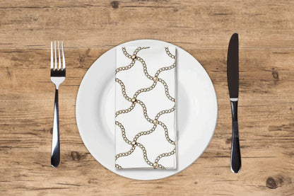 Crosshatch Chains Dinner/ Guest Napkins 16 Ct