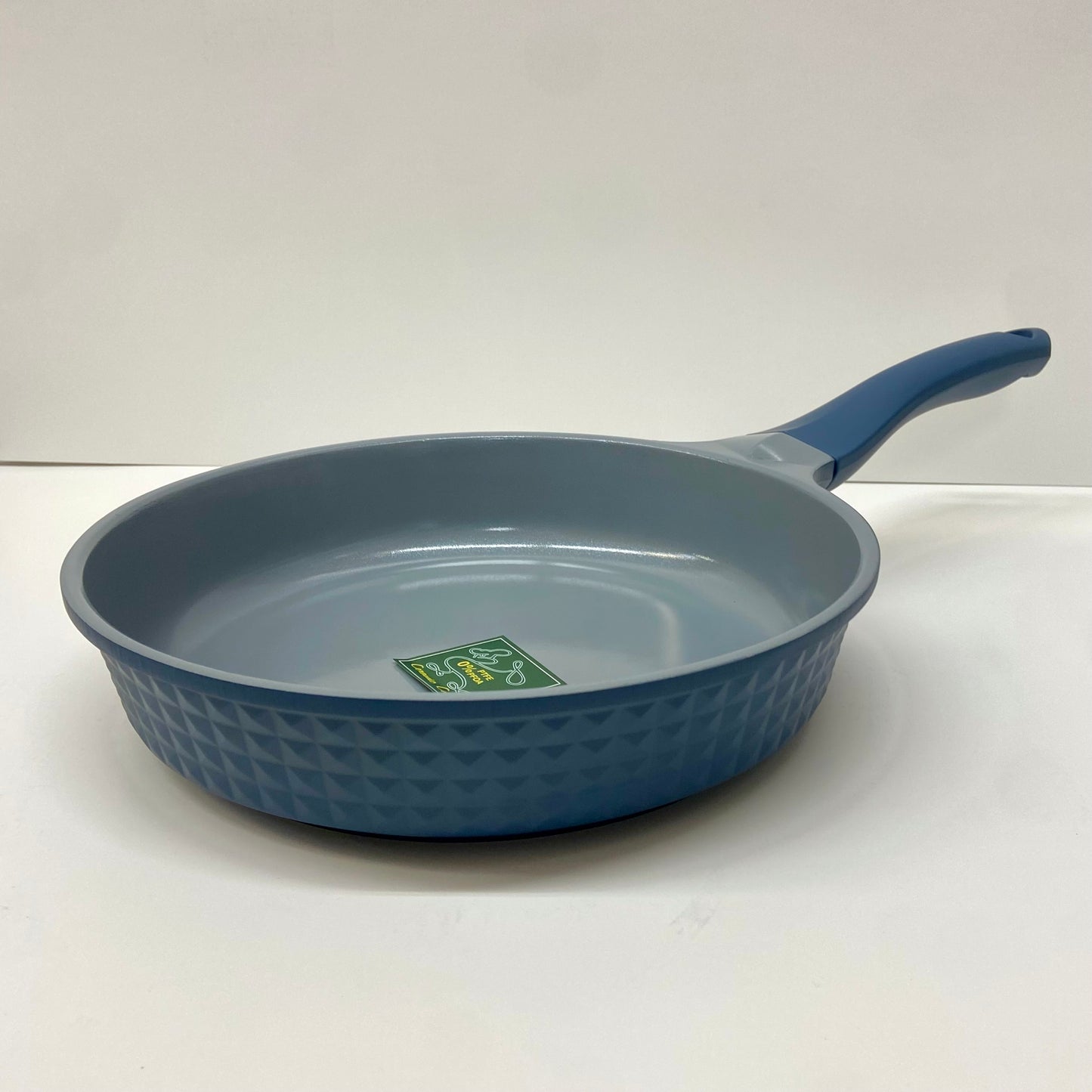 10" Inch Ceramic Non-Stick Fry Pan Diamond Cut - Blue