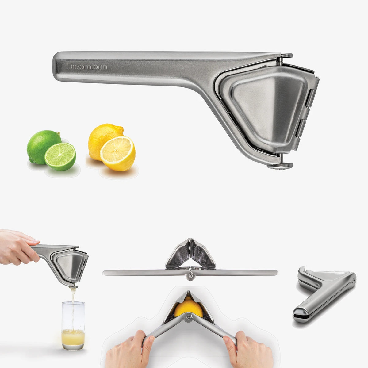 Heavy Duty Stainless Citrus Flat Fold Easy Juicer for Lemons, Limes, Oranges