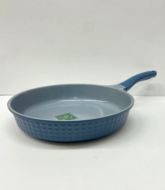 11" Inch Ceramic Non-Stick Fry Pan Diamond Cut - Blue