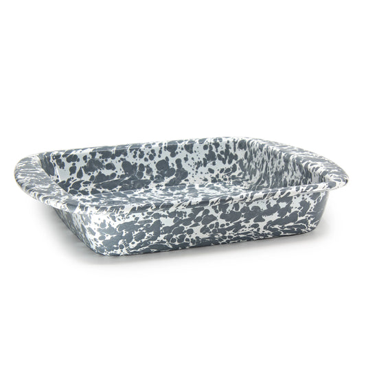 Enamelware 9" Square Brownie Baking Pan - Grey Swirl