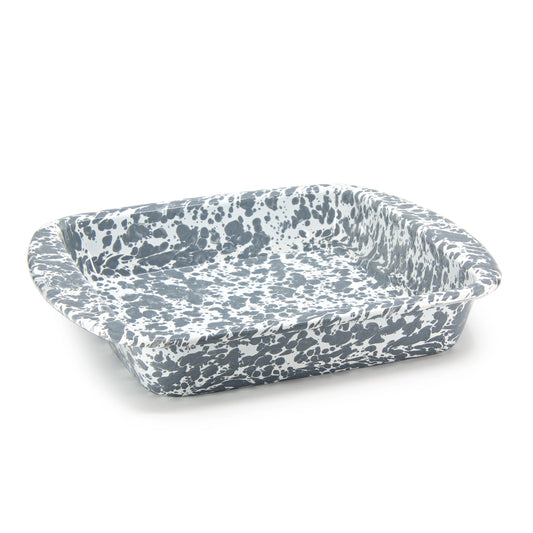 Enamelware 9" Square Brownie Baking Pan - Grey Swirl