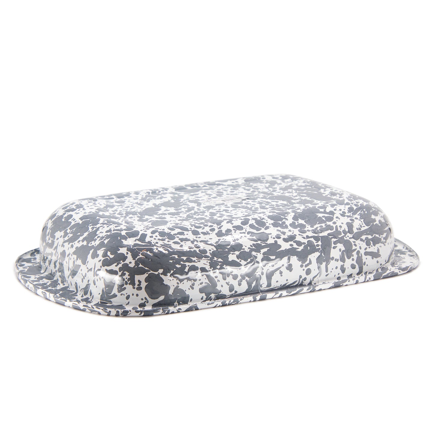 Enamelware Rectangular Baking Pan/ Roasting Dish 12" x 9"- Grey Swirl