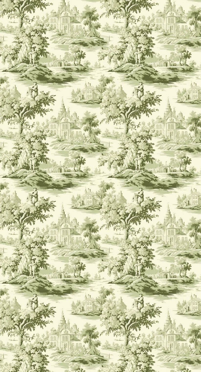 Green Toile Dinner/ Guest Napkins 16 Ct