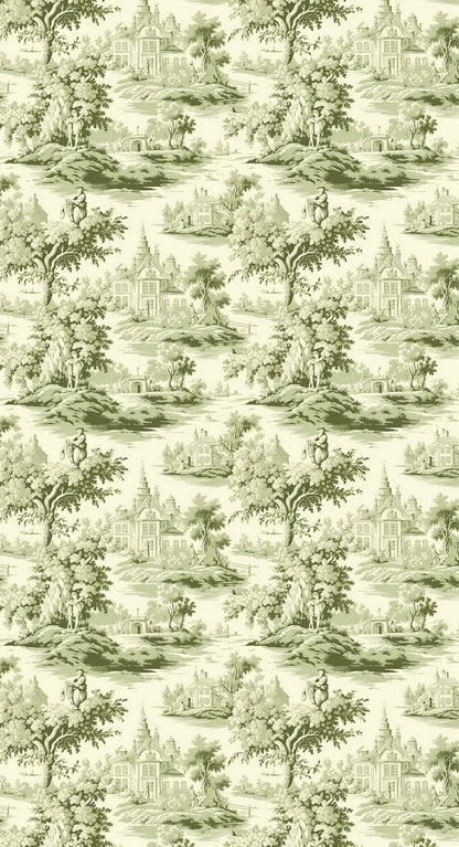 Green Toile Dinner/ Guest Napkins 16 Ct