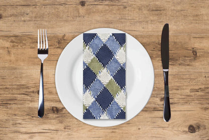 Green and Blue Plaid Dinner/ Guest Napkins 16 Ct