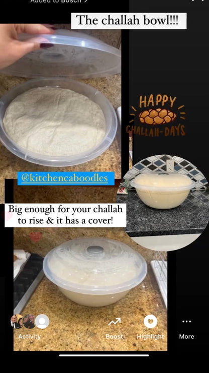 15 Liter Extra Large Challah Bowl with Cover