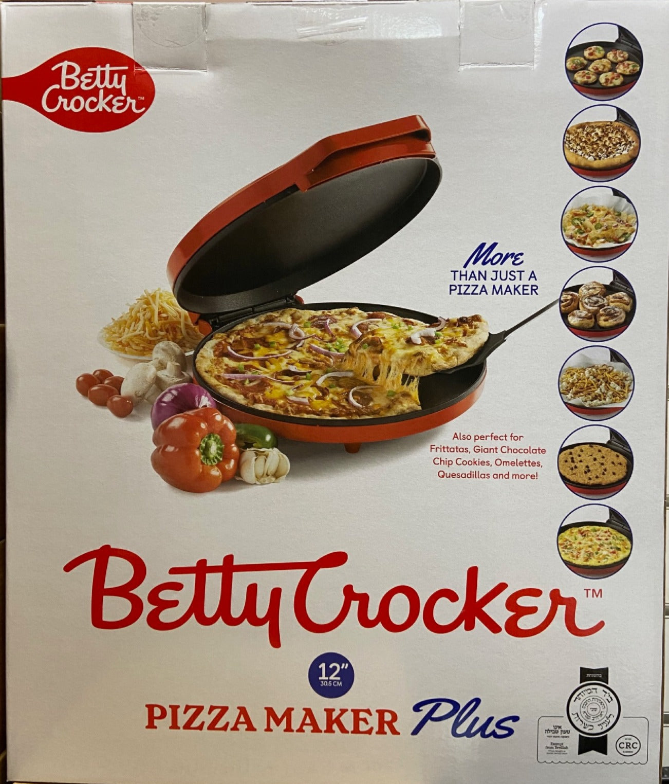Betty Crocker Kosher Certified Pizza Maker Plus Round Electric Skillet