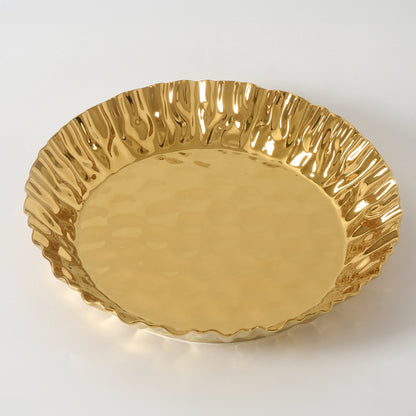 Gold Crinkle Style Round Deep Server - Oven Safe