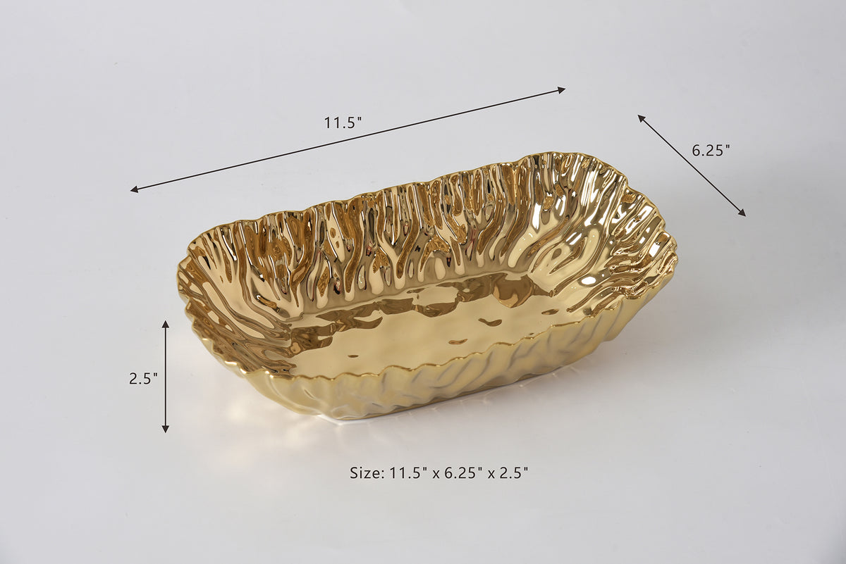 Gold Crinkle Style Medium Deep Server - Oven Safe