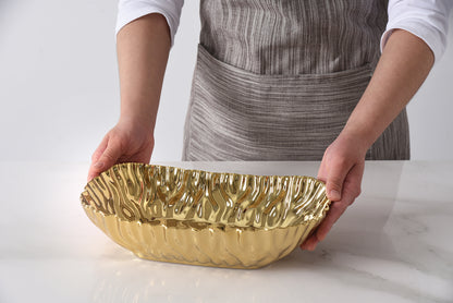 Gold Crinkle Style Medium Deep Server - Oven Safe