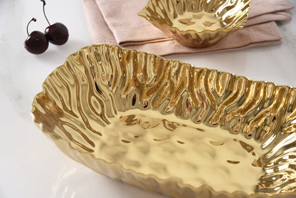 Gold Crinkle Style Medium Deep Server - Oven Safe