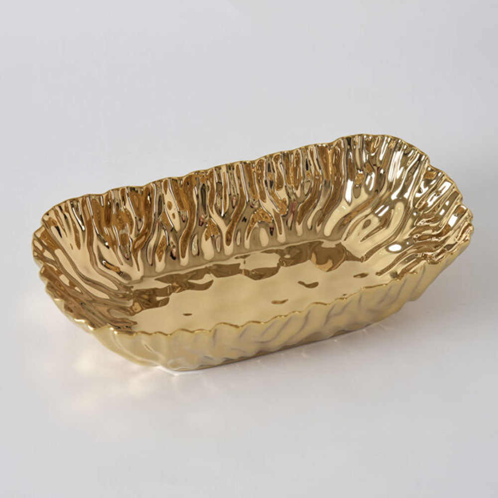 Gold Crinkle Style Medium Deep Server - Oven Safe