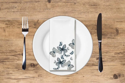 Monochrome Butterflies Dinner/ Guest Napkins 16 Ct