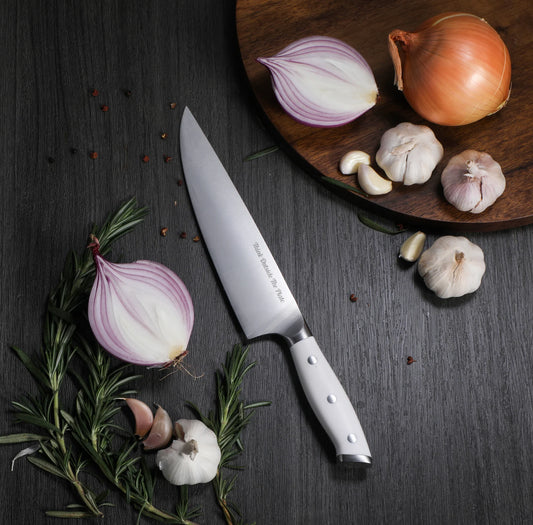 Think Outside the Plate 8" inch Chef's Knife with White Handle