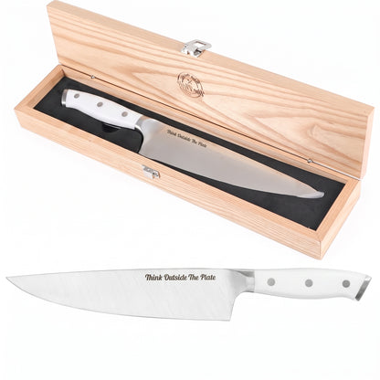 Think Outside the Plate 8" inch Chef's Knife with White Handle